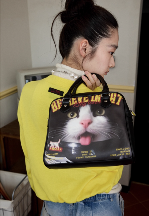 IN STOCK | MOTORCYCLE BLACK CAT BOSTON HANDBAG