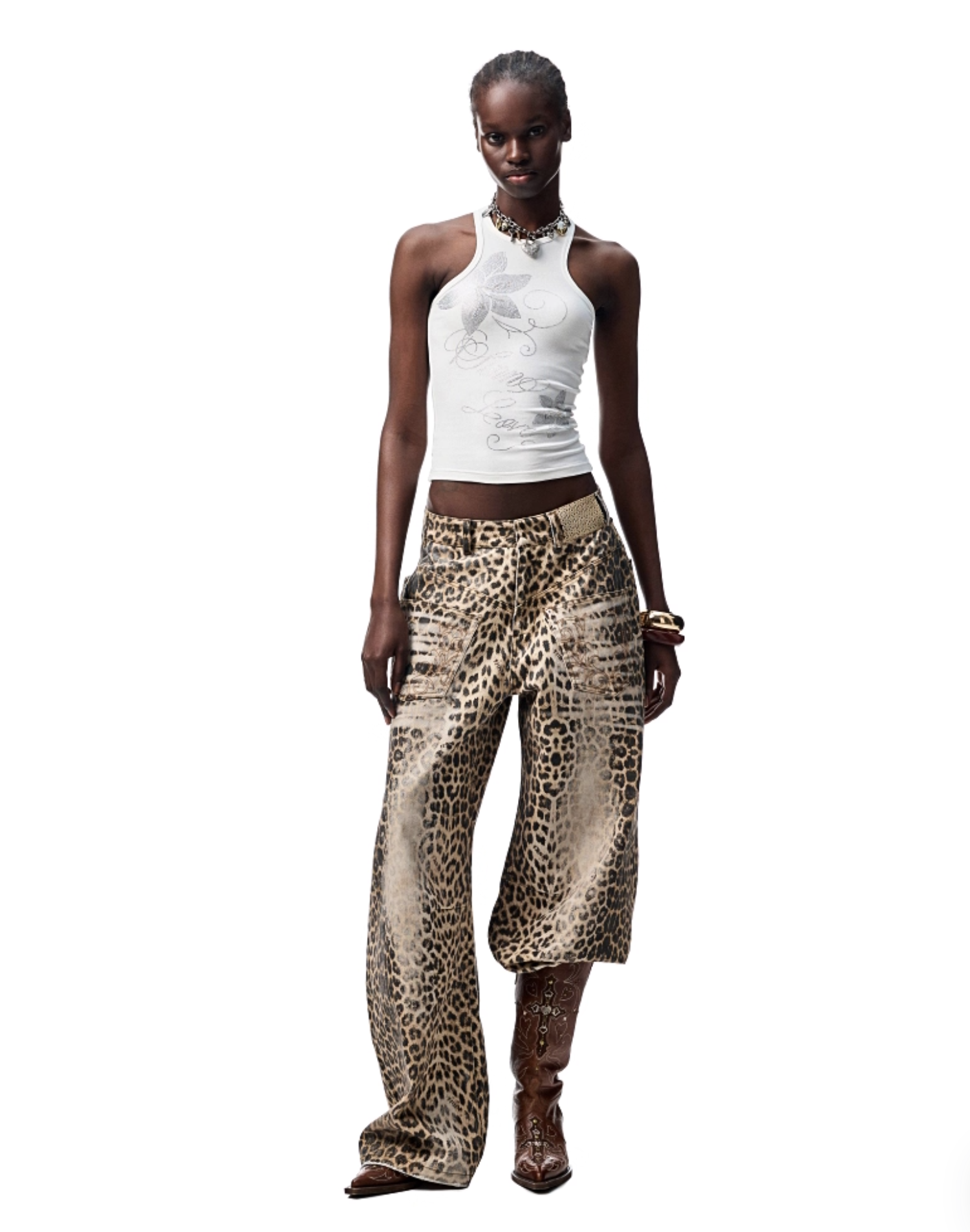 IN STOCK | CHU WASHED LEOPARD WIDE-LEG JEANS - Image 15