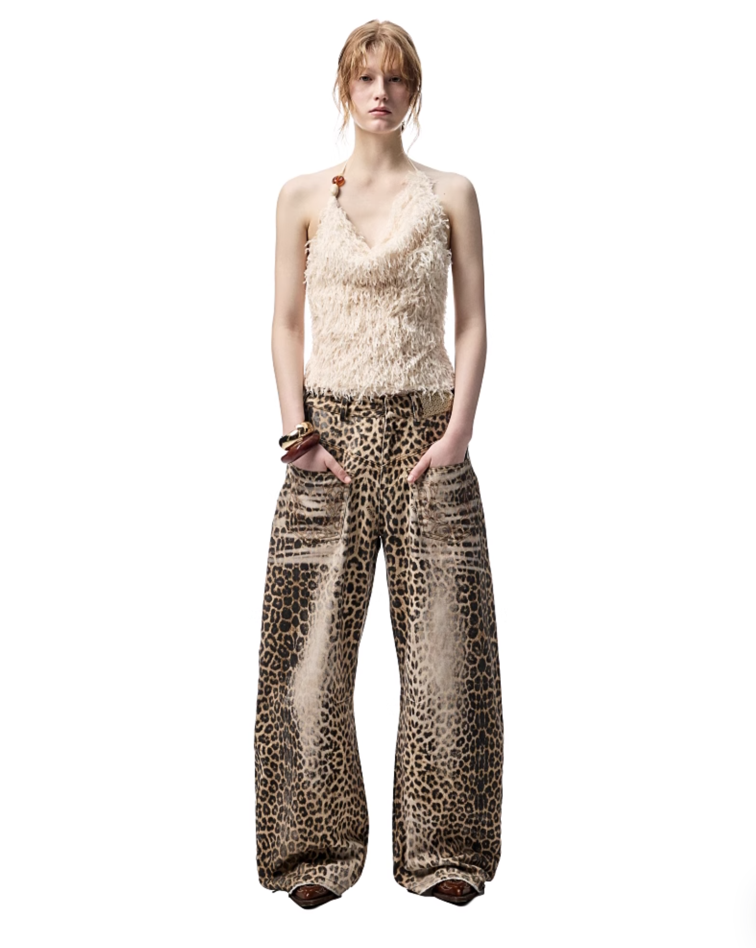 IN STOCK | CHU WASHED LEOPARD WIDE-LEG JEANS - Image 2