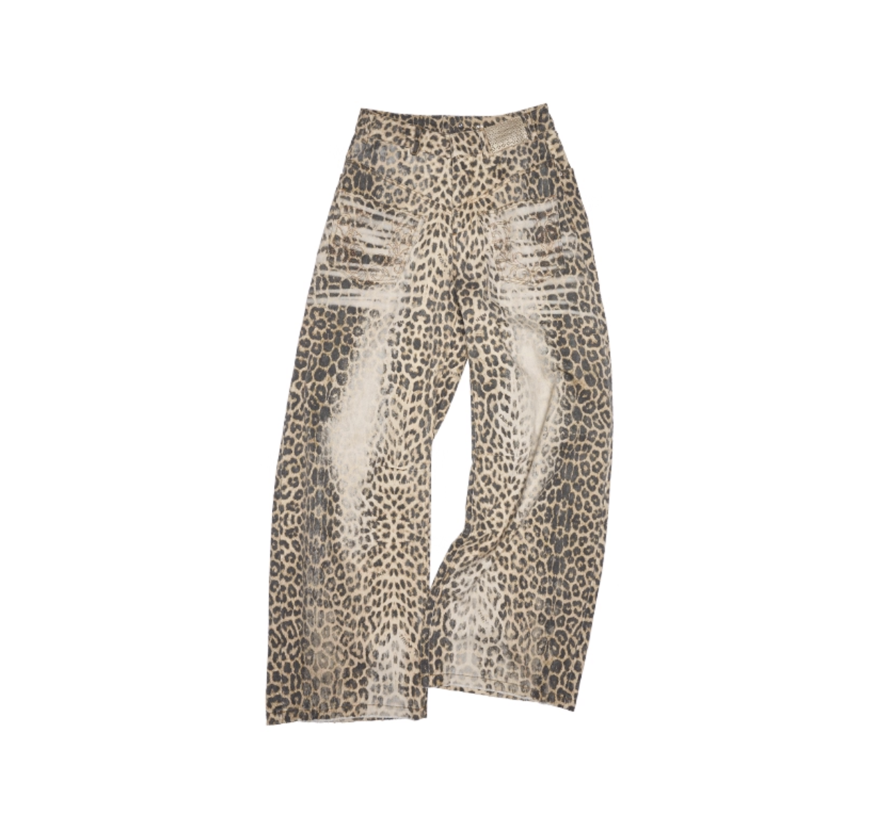 IN STOCK | CHU WASHED LEOPARD WIDE-LEG JEANS - Image 18