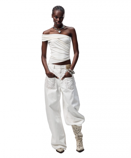 Alternative view of IN STOCK | LARISA RUCHED TOP (CAN BE WORN 2 WAYS) & KNOT MIDI SKIRT (4colors)