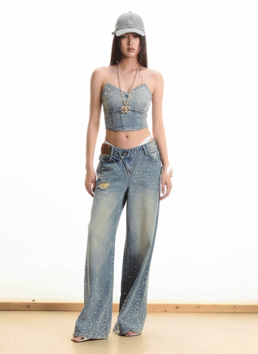 Alternative view of IN STOCK | AURA DENIM TUBE TOP & JEANS