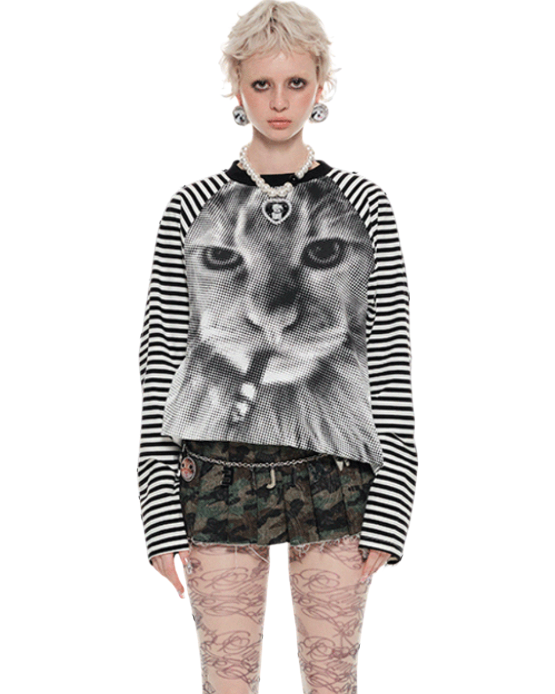 IN STOCK | SMOKING CAT PRINT T-SHIRT