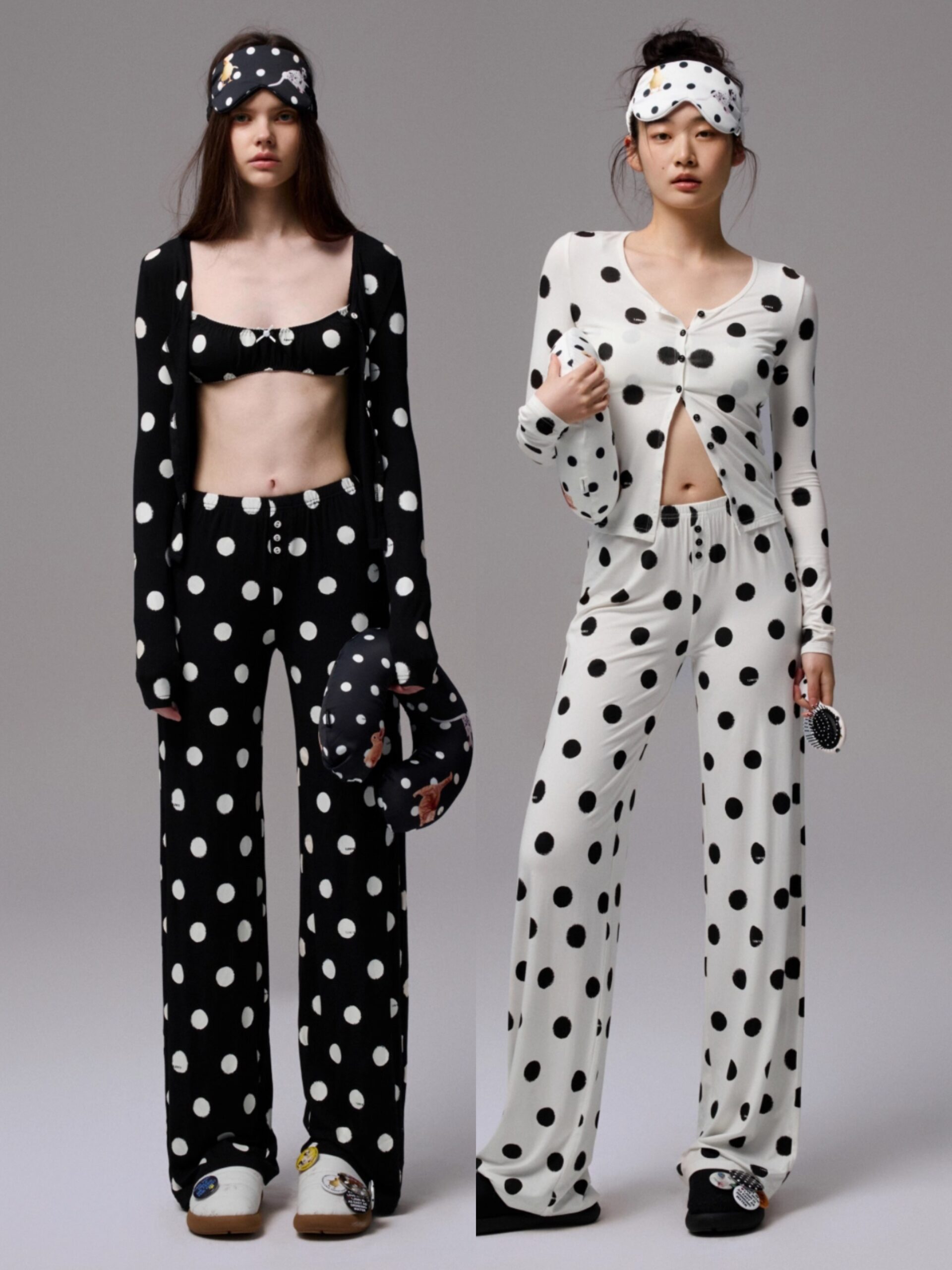 IN STOCK | MIGA POLKA DOT CARDIGAN & LOUNGE PANTS 2-PIECE SET - 2colors