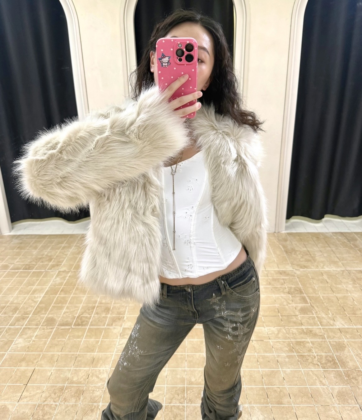 ⭑1JINN EXCLUSIVE ITEM AVAILABLE EXCLUSIVELY ONLINE AT SHELONGZ⭑ IN STOCK ♱ Y2K STAR STUDS & RHINESTONE STARS JEANS - 2styles - Image 4