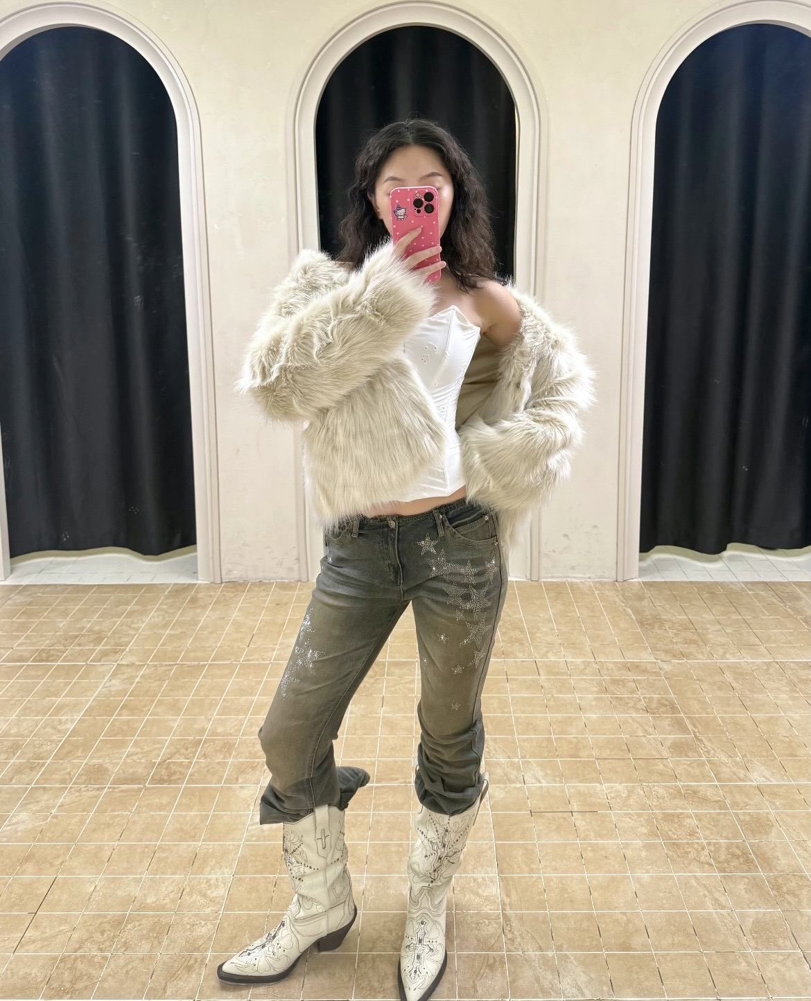 ⭑1JINN EXCLUSIVE ITEM AVAILABLE EXCLUSIVELY ONLINE AT SHELONGZ⭑ IN STOCK ♱ Y2K STAR STUDS & RHINESTONE STARS JEANS - 2styles - Image 6