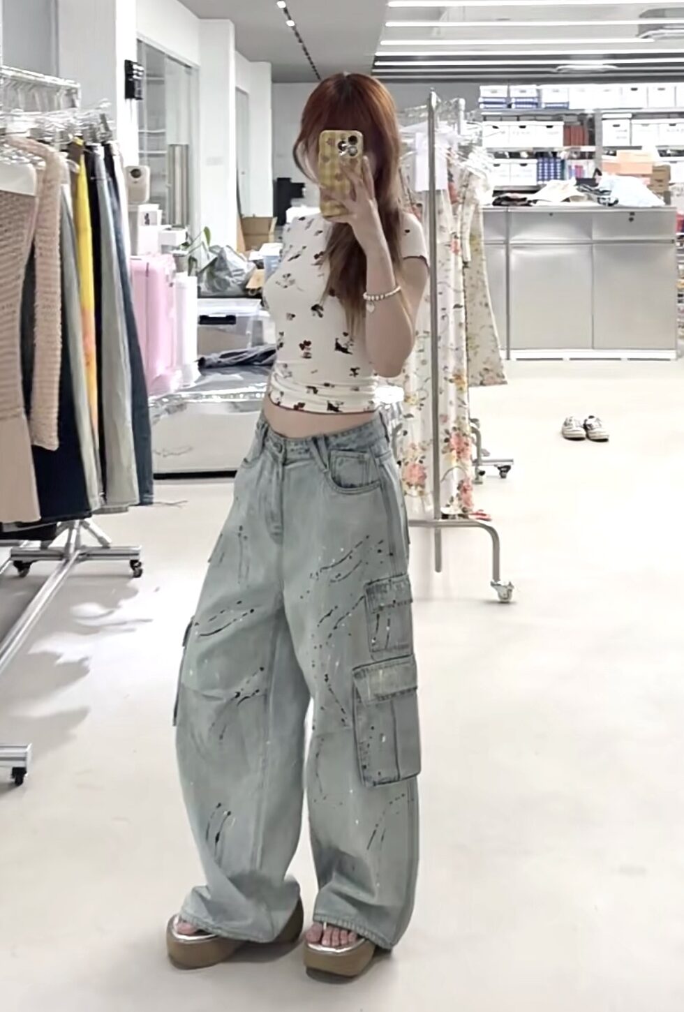 ⭑1JINN EXCLUSIVE ITEM AVAILABLE EXCLUSIVELY ONLINE AT SHELONGZ⭑ IN STOCK ♱ CAT BLESS YOU CARGO DENIM PANTS – 2COLORS - Image 4