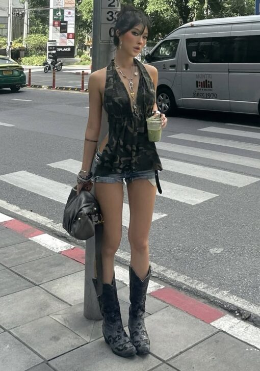 IN STOCK | WUMUTI HALTER CAMO TOP