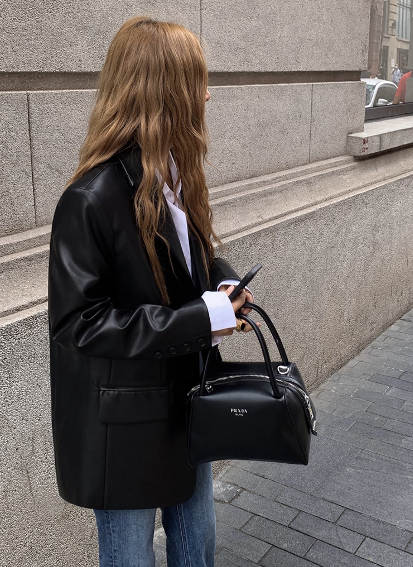 IN STOCK | NEVA FAUX LEATHER BLAZER - Image 5