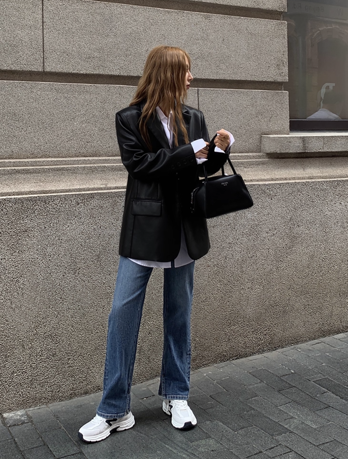 IN STOCK | NEVA FAUX LEATHER BLAZER - Image 4