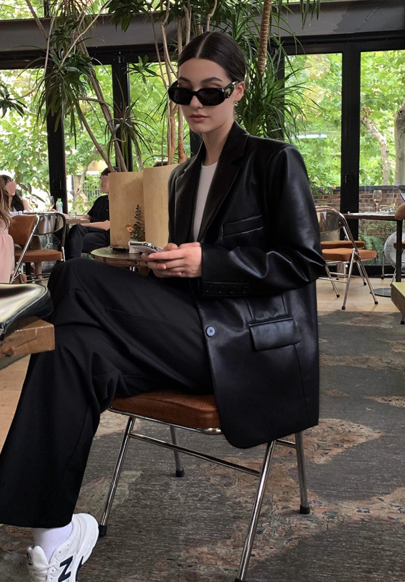 IN STOCK | NEVA FAUX LEATHER BLAZER