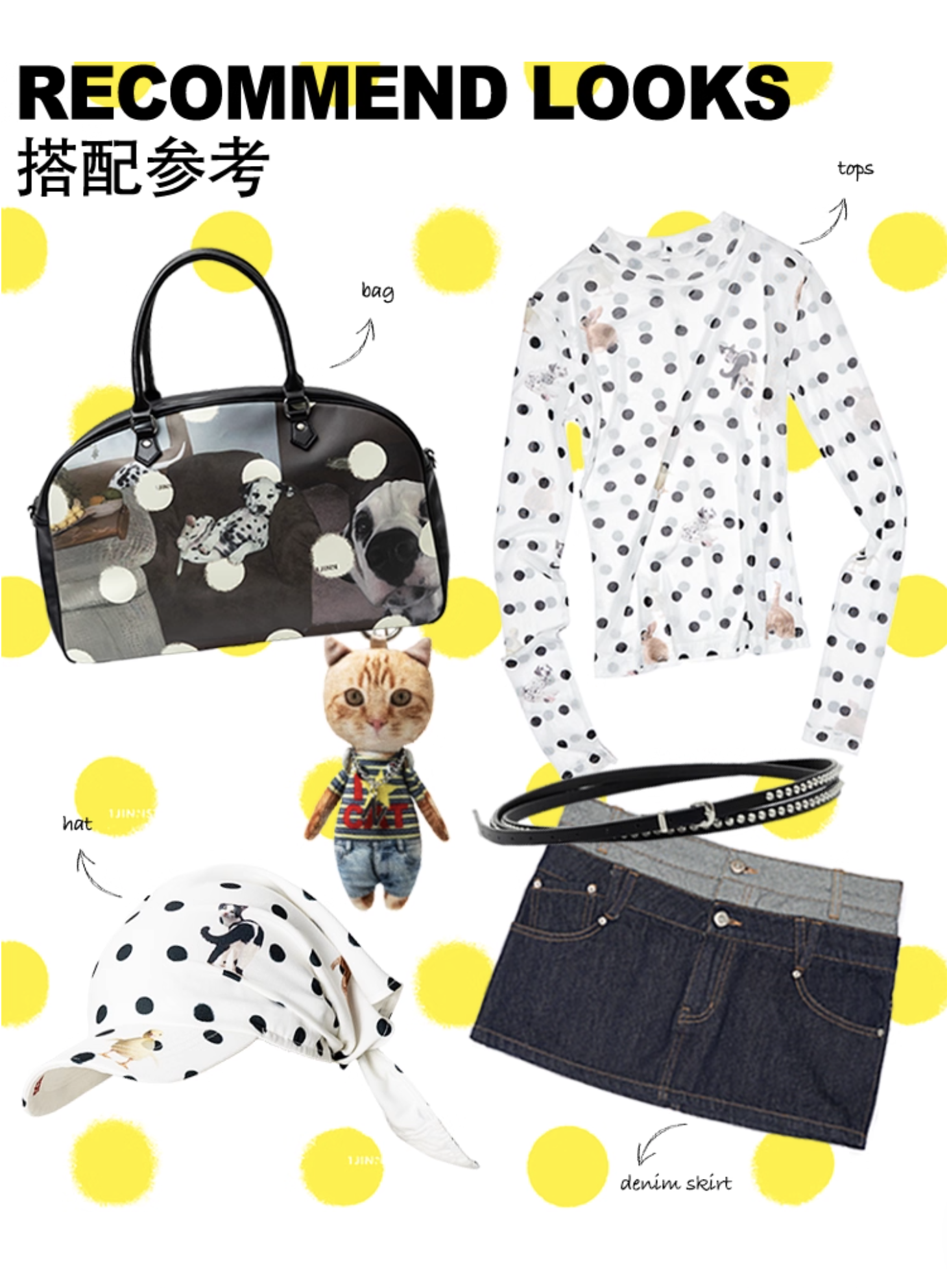 IN STOCK | MOKA POLKA DOT PET PRINT MOCK NECK TOP - 2colors - Image 11