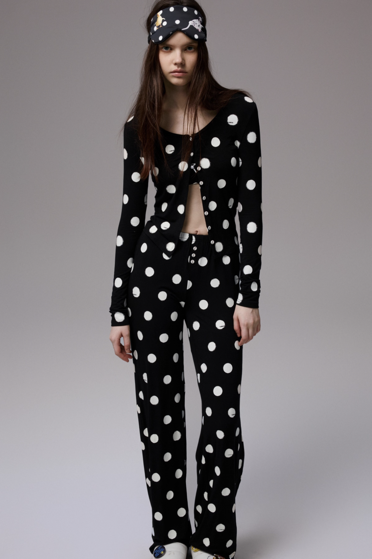 IN STOCK | MIGA POLKA DOT CARDIGAN & LOUNGE PANTS 2-PIECE SET - 2colors - Image 3