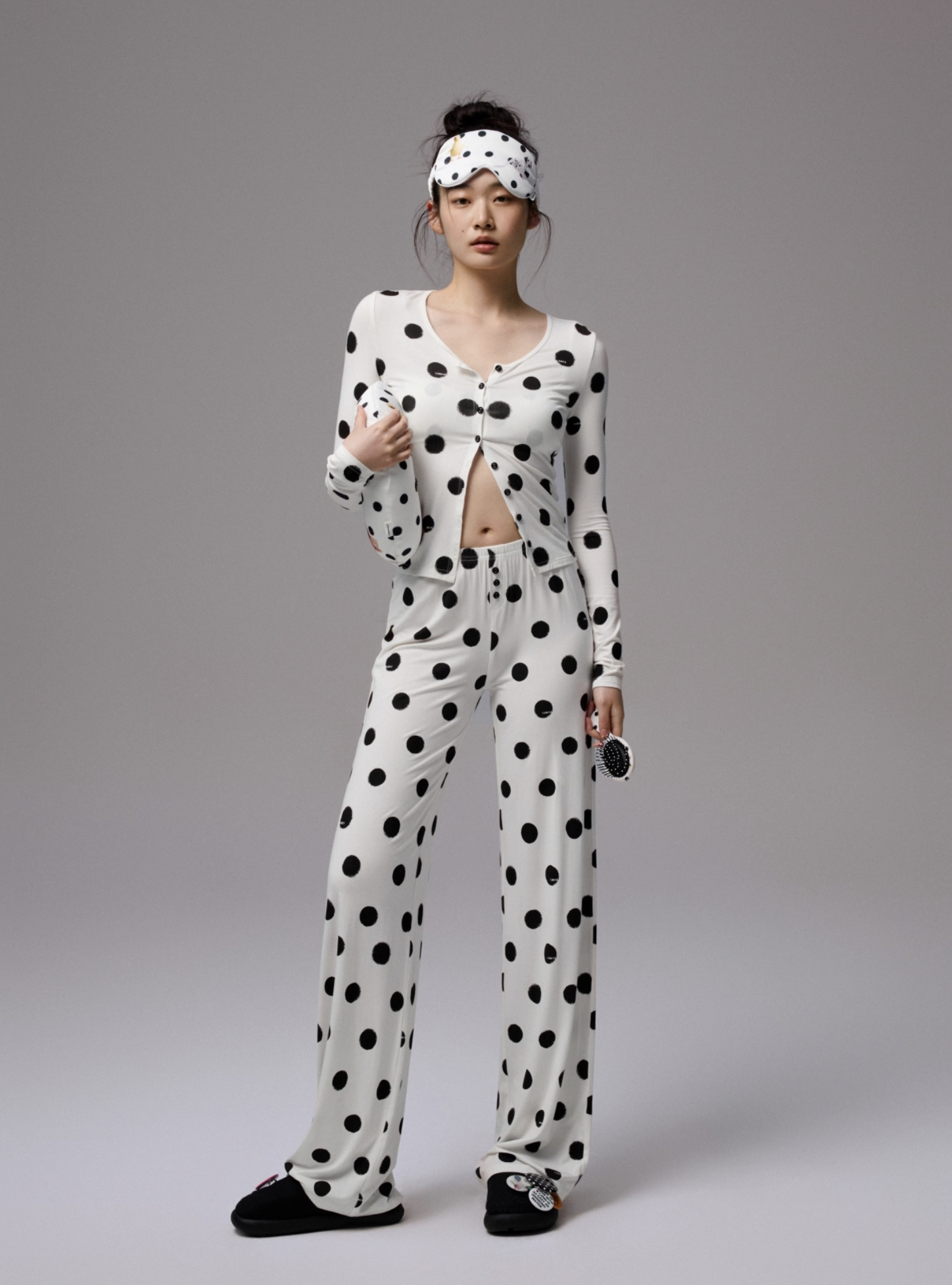 IN STOCK | MIGA POLKA DOT CARDIGAN & LOUNGE PANTS 2-PIECE SET - 2colors - Image 9
