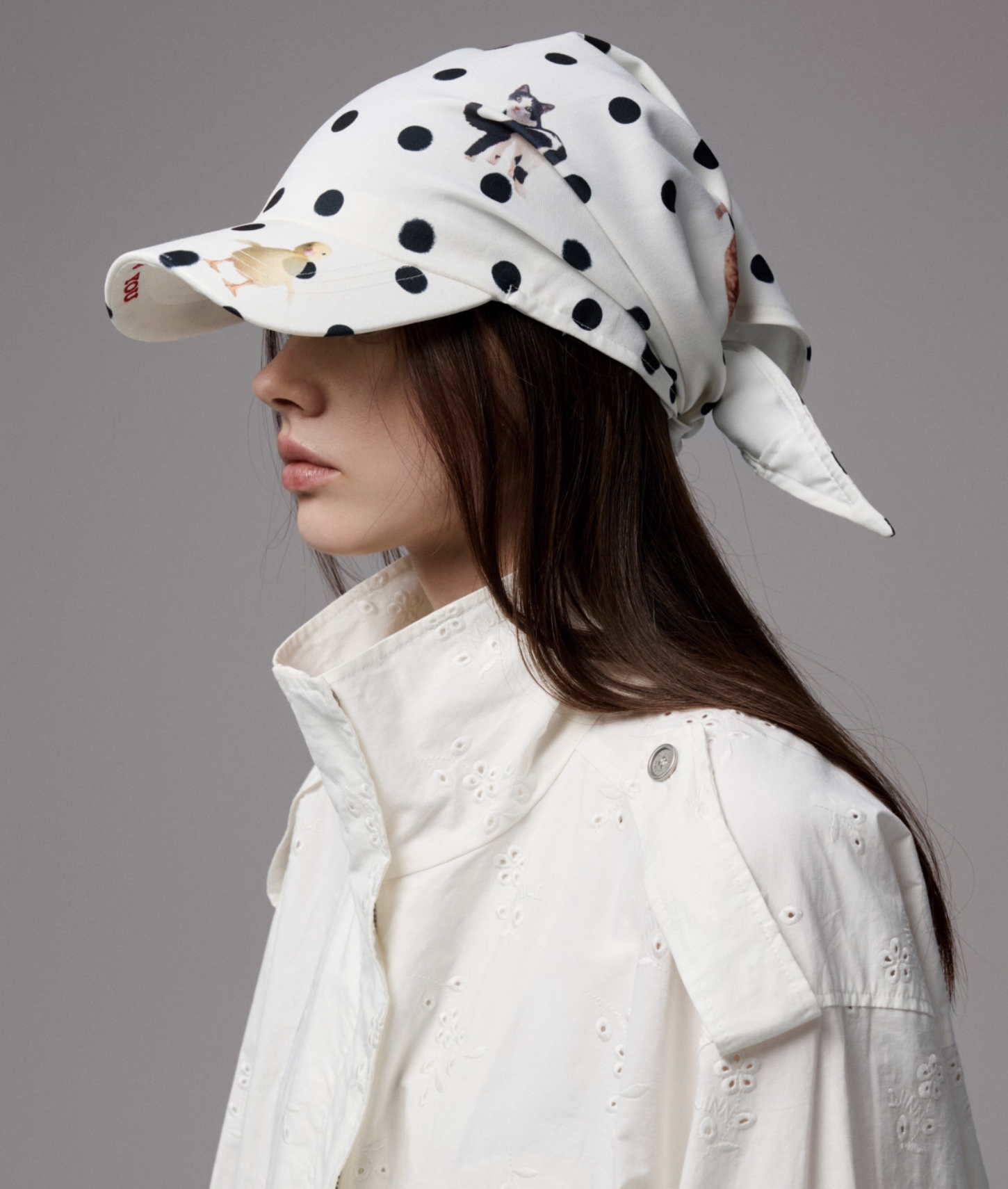 IN STOCK ♱ POLKA DOT PET PRINT HEADSCARF BASEBALL CAP