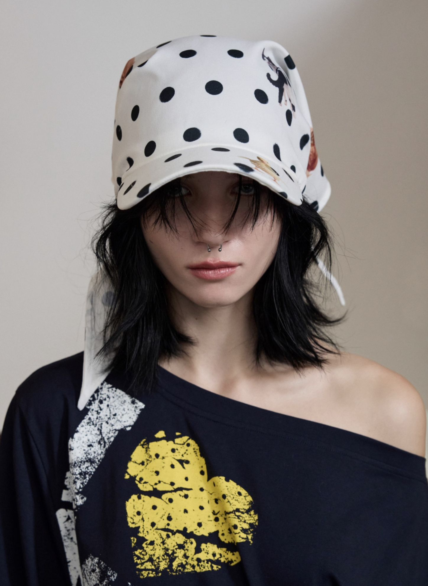 IN STOCK ♱ POLKA DOT PET PRINT HEADSCARF BASEBALL CAP - Image 3