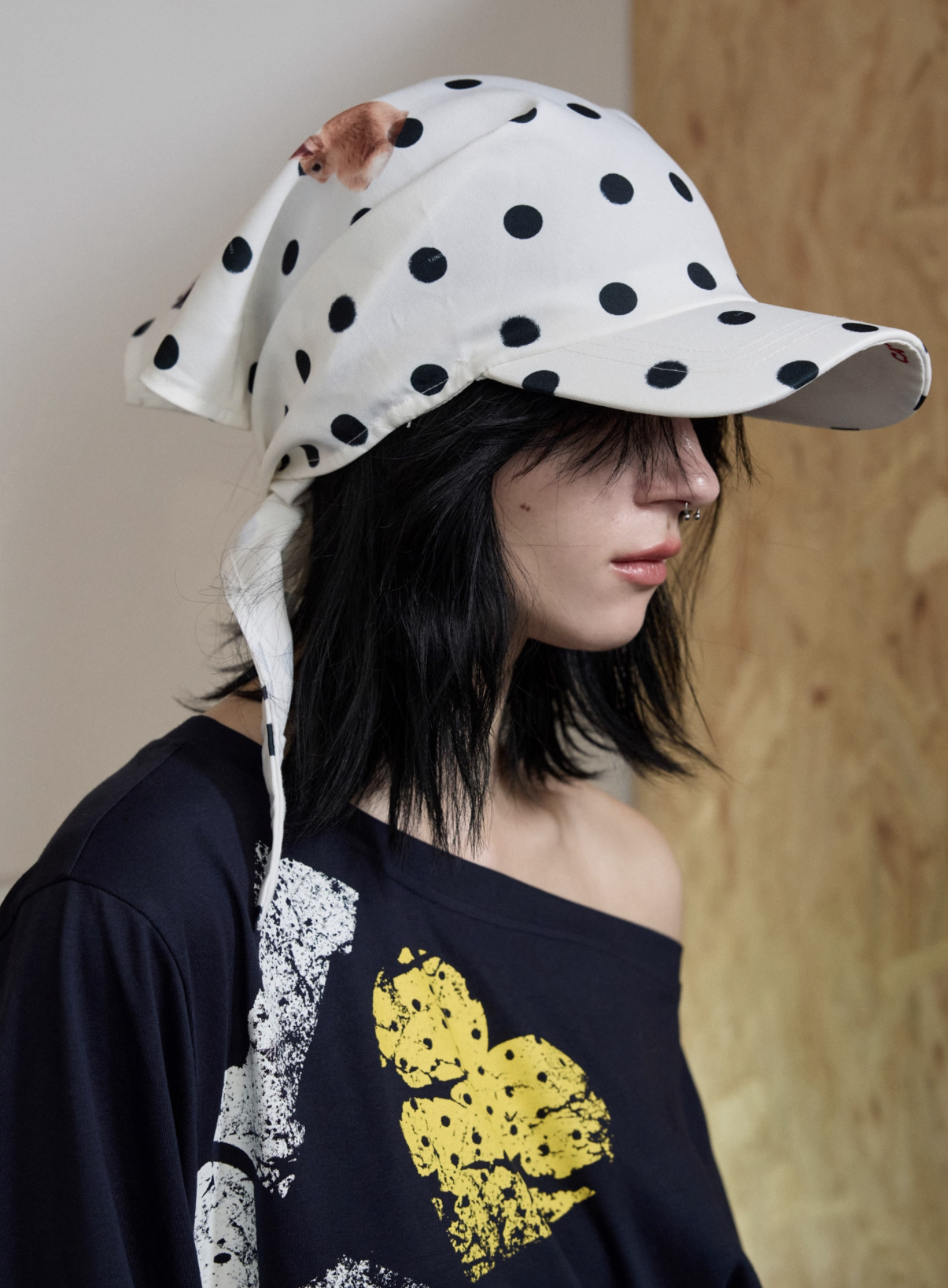 IN STOCK ♱ POLKA DOT PET PRINT HEADSCARF BASEBALL CAP - Image 4
