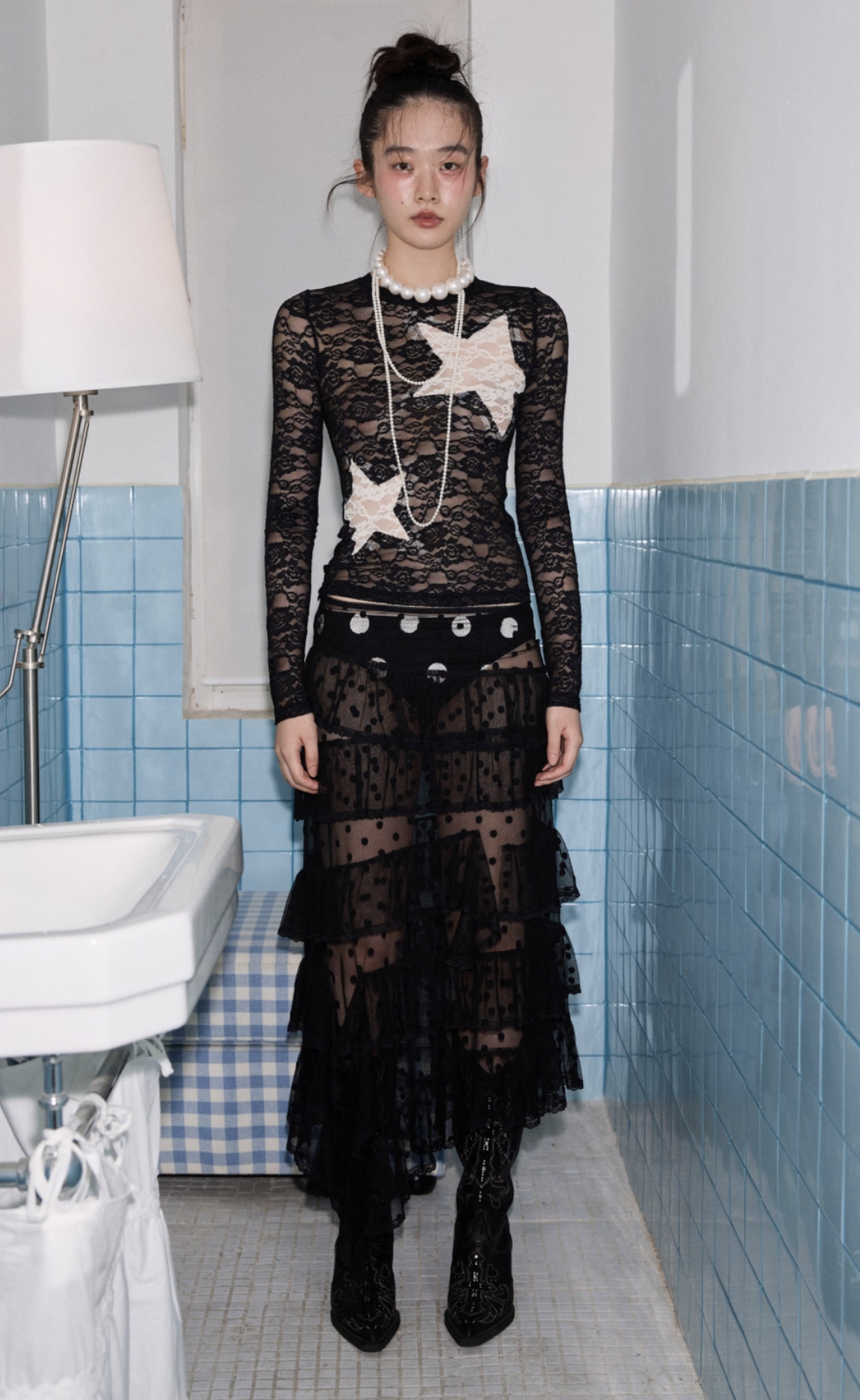 IN STOCK ♱ STAR VINTAGE LACE TOP