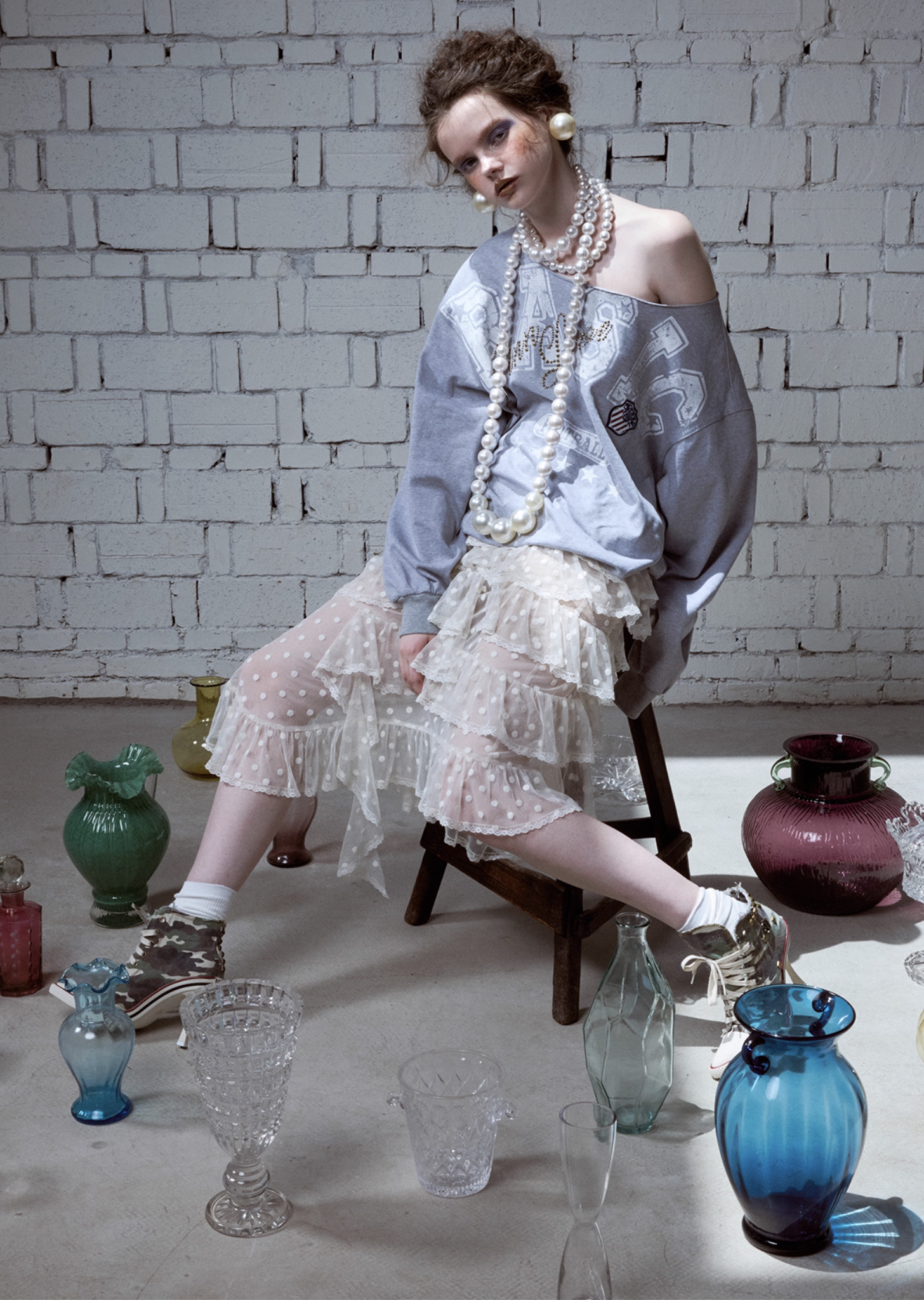 IN STOCK ♱ PENELOPE OFF SHOULDER SWEATSHIRT -- 2colors - Image 8