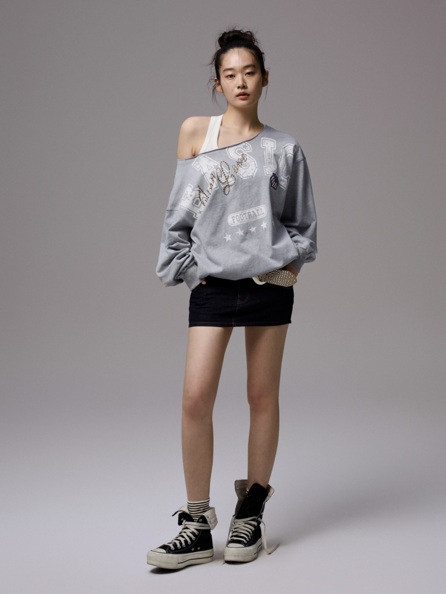 IN STOCK ♱ PENELOPE OFF SHOULDER SWEATSHIRT -- 2colors - Image 14