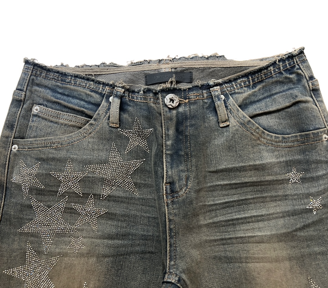 ⭑1JINN EXCLUSIVE ITEM AVAILABLE EXCLUSIVELY ONLINE AT SHELONGZ⭑ IN STOCK ♱ Y2K STAR STUDS & RHINESTONE STARS JEANS - 2styles - Image 8