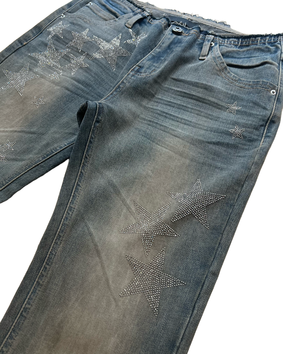 ⭑1JINN EXCLUSIVE ITEM AVAILABLE EXCLUSIVELY ONLINE AT SHELONGZ⭑ IN STOCK ♱ Y2K STAR STUDS & RHINESTONE STARS JEANS - 2styles - Image 9