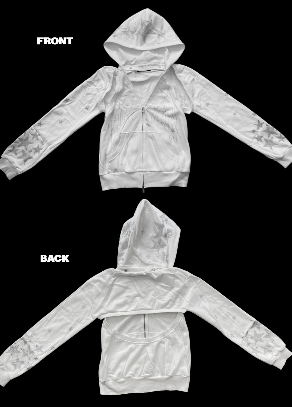 ⭑1JINN EXCLUSIVE ITEM AVAILABLE EXCLUSIVELY ONLINE AT SHELONGZ⭑ IN STOCK ♱ CHROME 2-PIECE SET (HOODED SWEATSHIRT + VEST TOP) - 2colors - Image 13