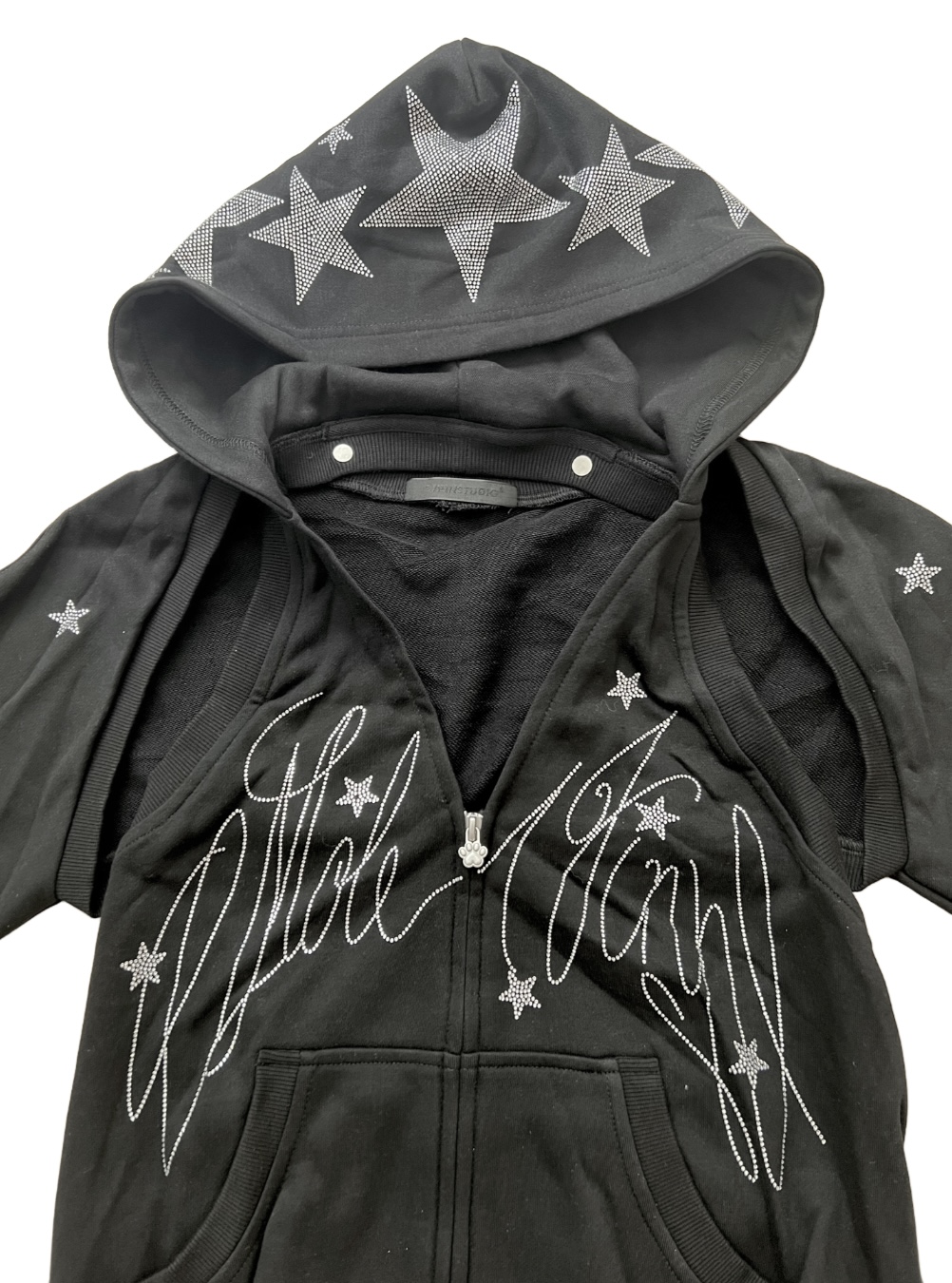 ⭑1JINN EXCLUSIVE ITEM AVAILABLE EXCLUSIVELY ONLINE AT SHELONGZ⭑ IN STOCK ♱ CHROME 2-PIECE SET (HOODED SWEATSHIRT + VEST TOP) - 2colors - Image 15