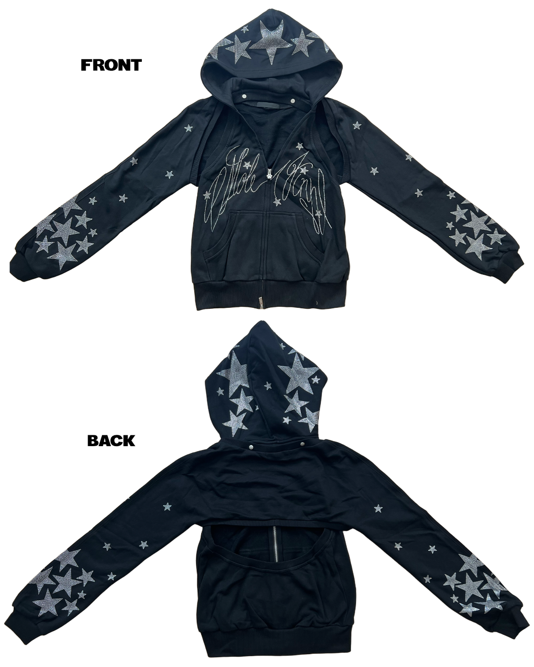 ⭑1JINN EXCLUSIVE ITEM AVAILABLE EXCLUSIVELY ONLINE AT SHELONGZ⭑ IN STOCK ♱ CHROME 2-PIECE SET (HOODED SWEATSHIRT + VEST TOP) - 2colors - Image 11