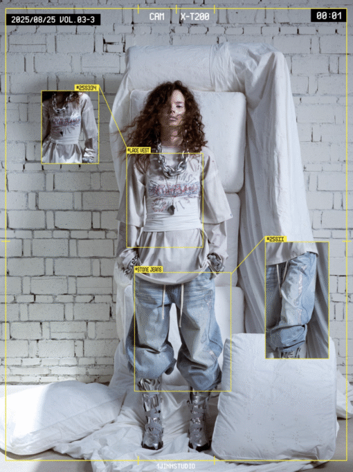 Alternative view of ⭑1JINN EXCLUSIVE ITEM AVAILABLE EXCLUSIVELY ONLINE AT SHELONGZ⭑ IN STOCK ♱ RHINESTONE BONE EMBELLISHMENT JEANS