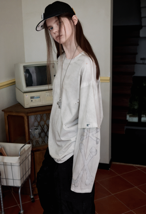 Alternative view of IN STOCK ♱ ROKU FAKE TWO-PIECE WASHED T-SHIRT