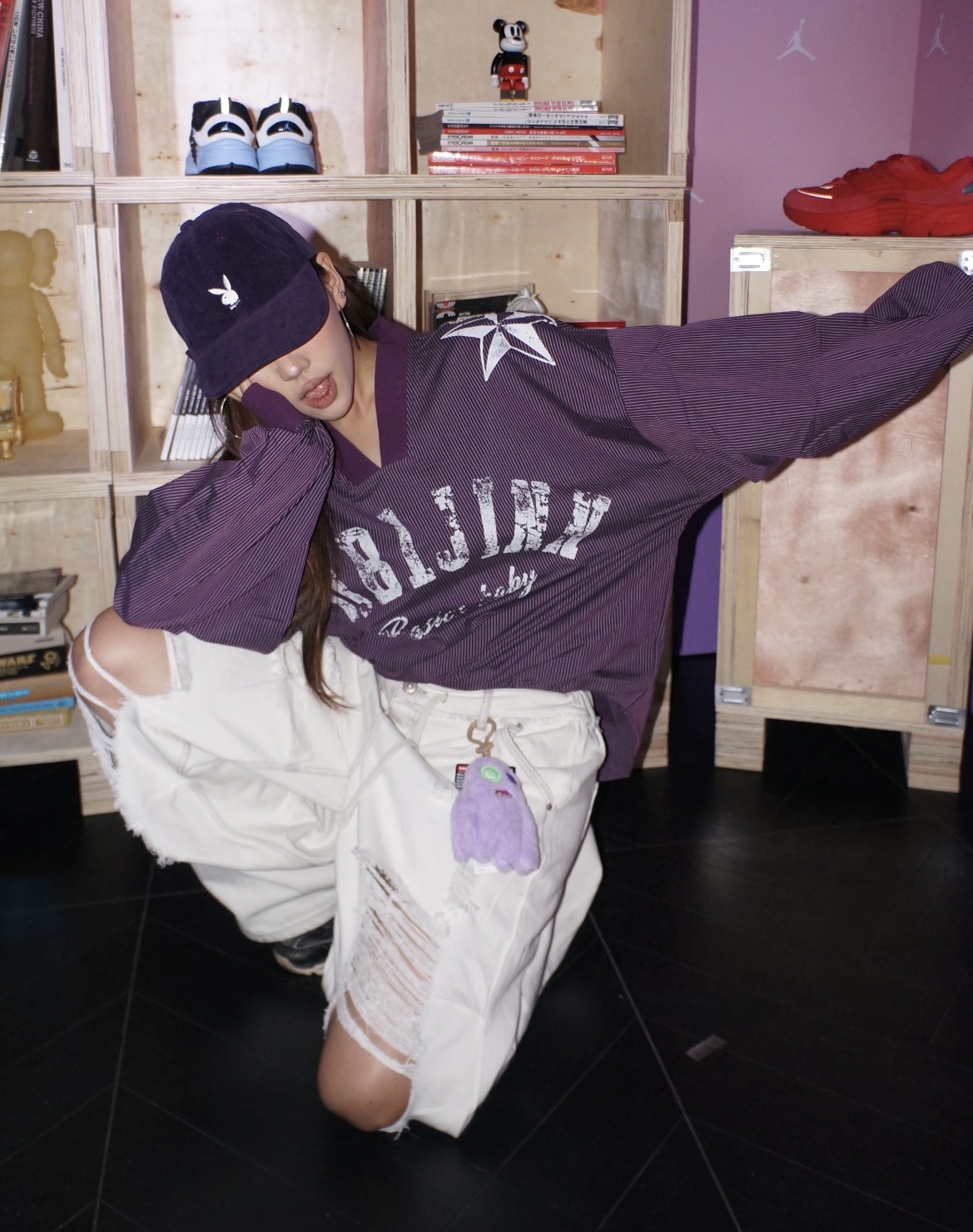 IN STOCK ♱ VINTAGE V-NECK JERSEY TOP - 4colors - Image 14