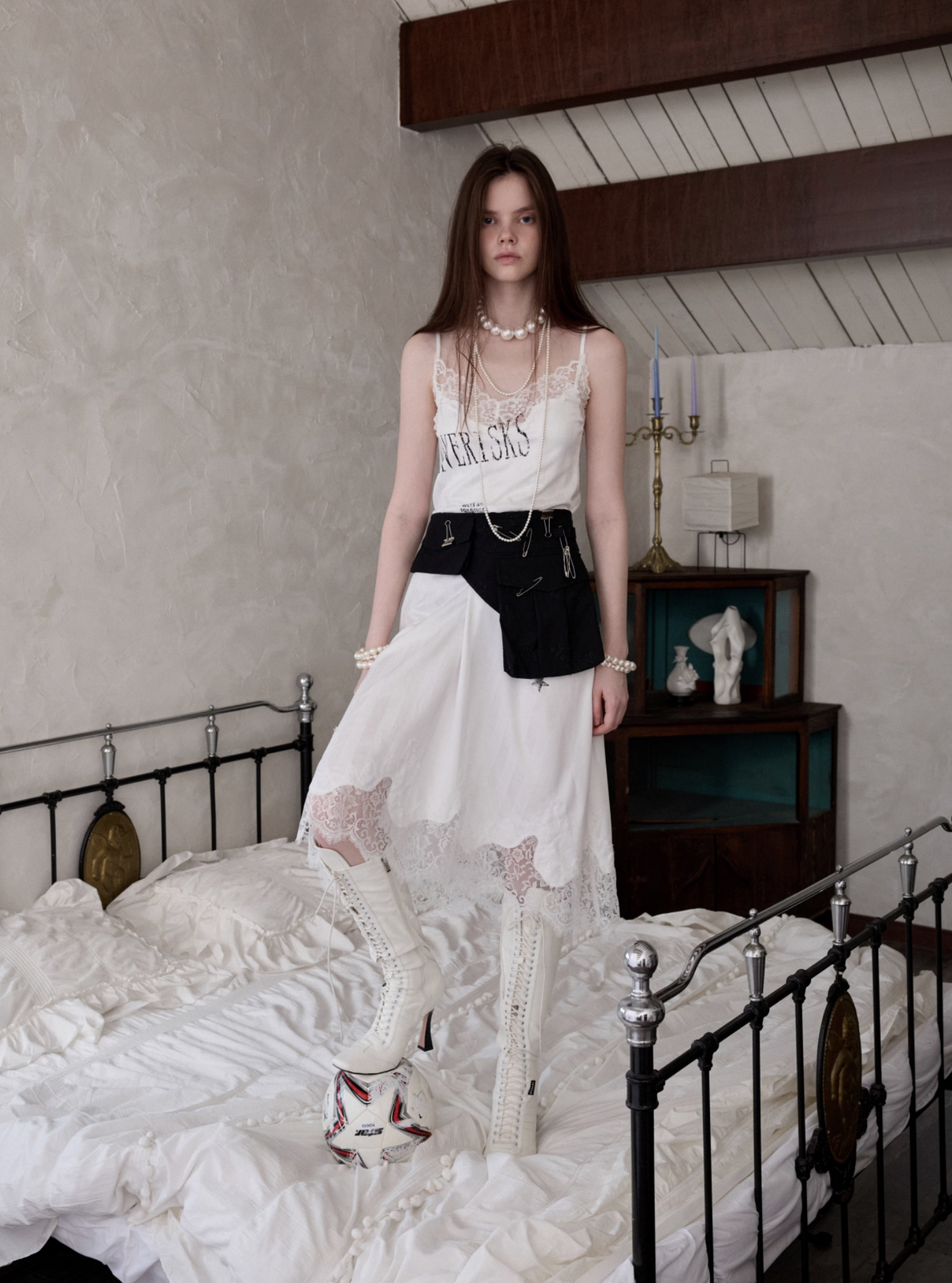 IN STOCK ♱ VINTAGE LACE-TRIM SLIP DRESS - 2colors - Image 7