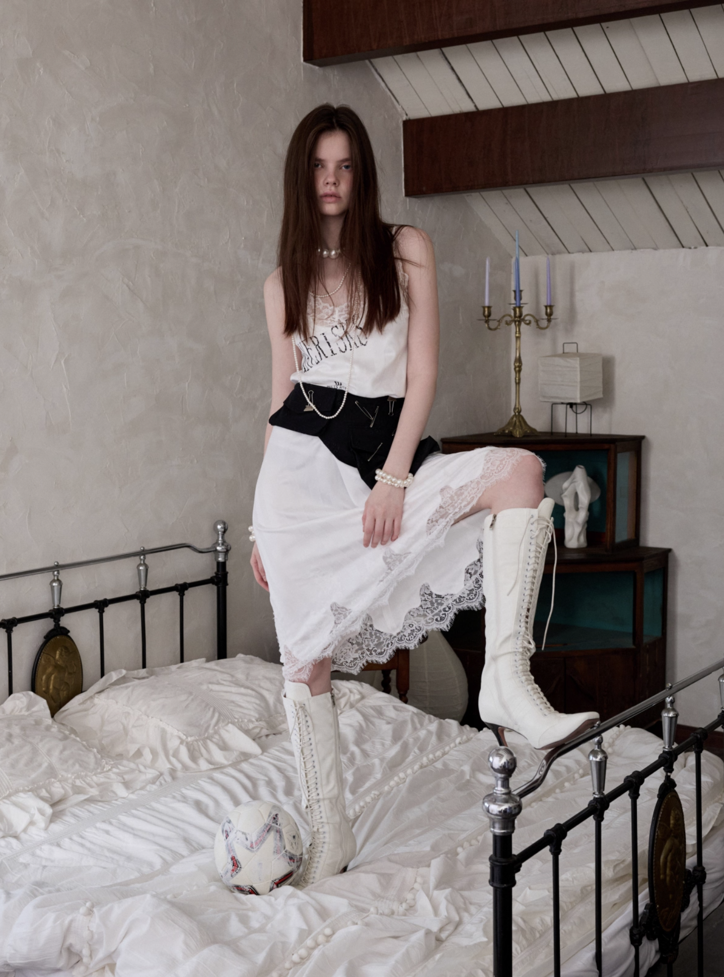 IN STOCK ♱ VINTAGE LACE-TRIM SLIP DRESS - 2colors - Image 20