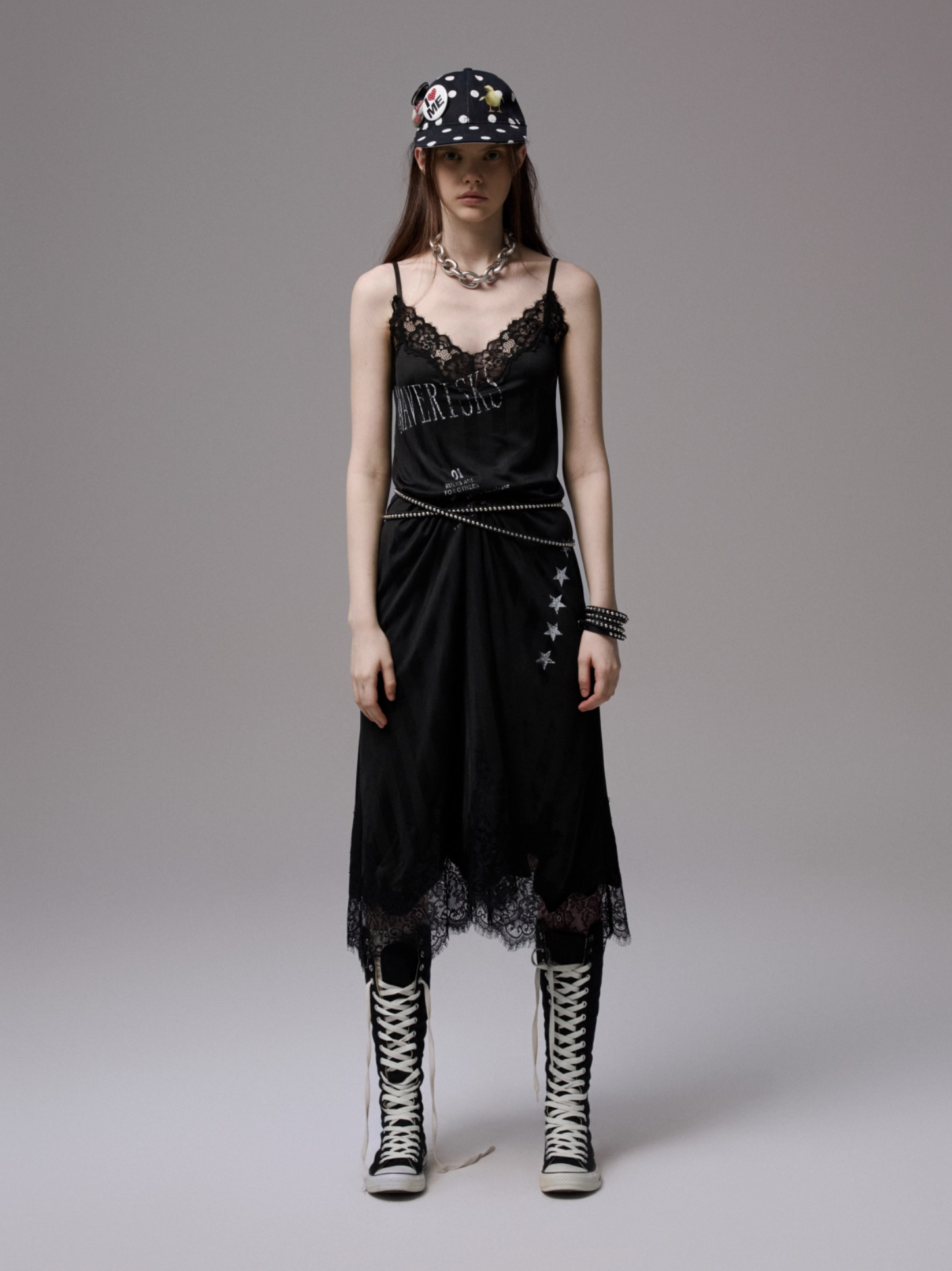 IN STOCK ♱ VINTAGE LACE-TRIM SLIP DRESS - 2colors - Image 3