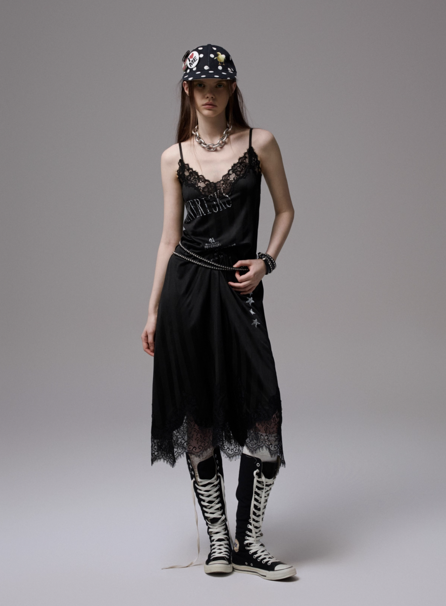 IN STOCK ♱ VINTAGE LACE-TRIM SLIP DRESS - 2colors - Image 11