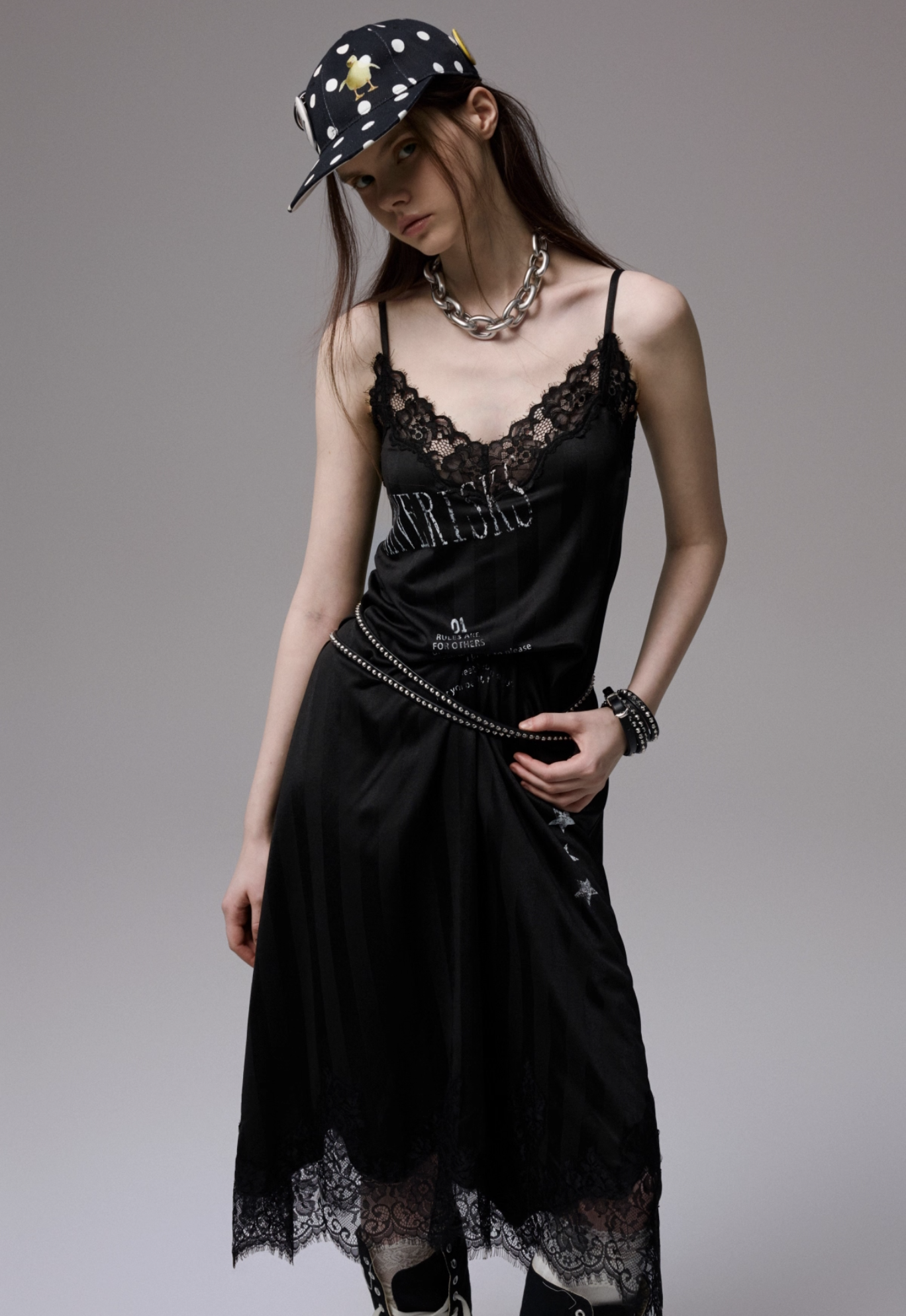 IN STOCK ♱ VINTAGE LACE-TRIM SLIP DRESS - 2colors - Image 13