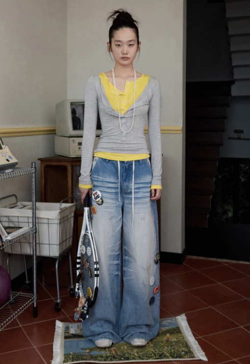 Alternative view of IN STOCK ♱ RABANNE FAUX TWO-PIECE TOP -- 3colors