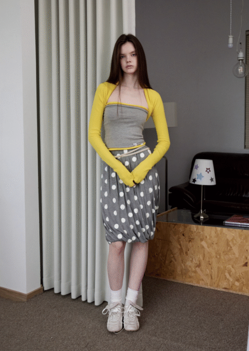 Alternative view of IN STOCK ♱ YELLOW CROPPED LONG-SLEEVE SHRUG