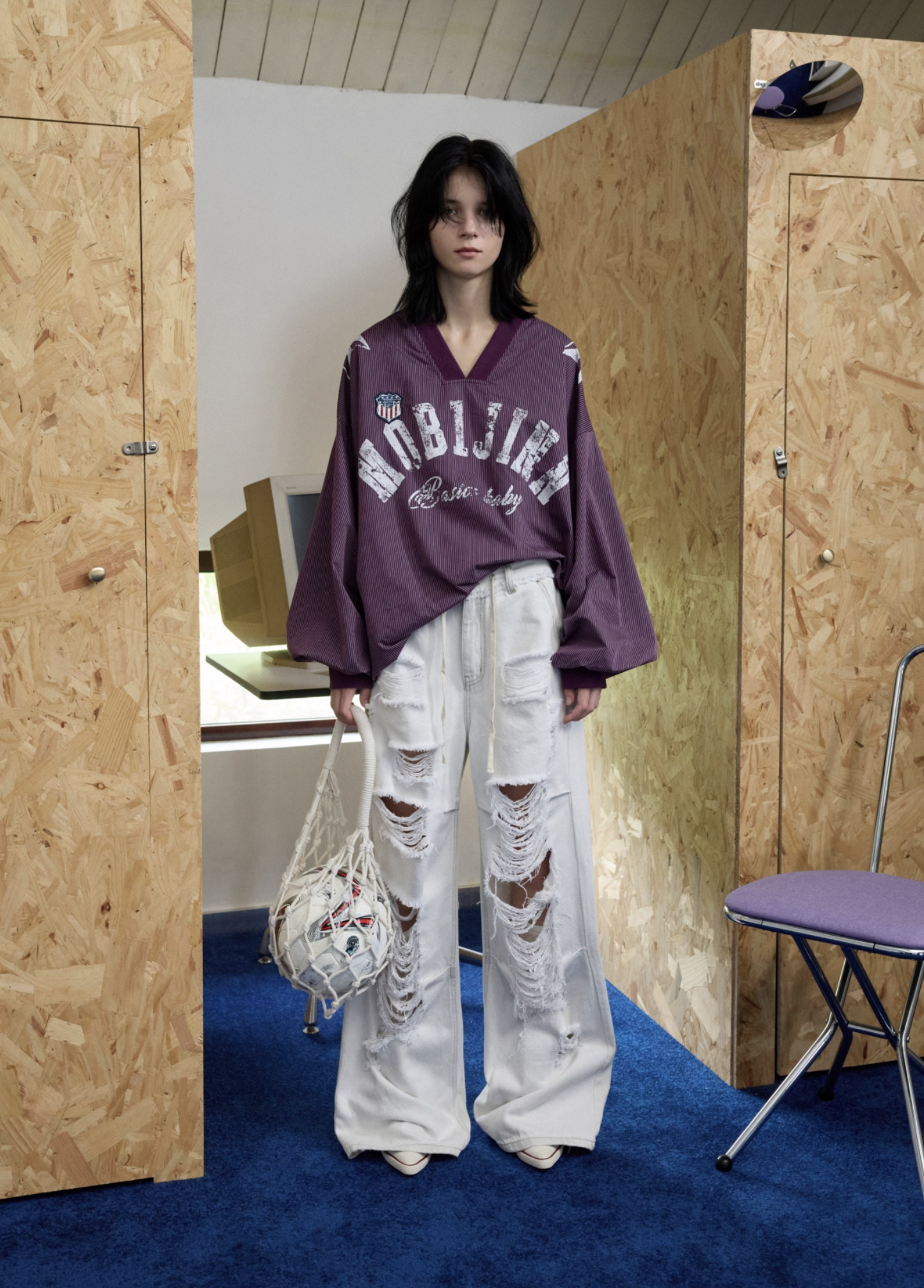 IN STOCK ♱ VINTAGE V-NECK JERSEY TOP - 4colors - Image 2