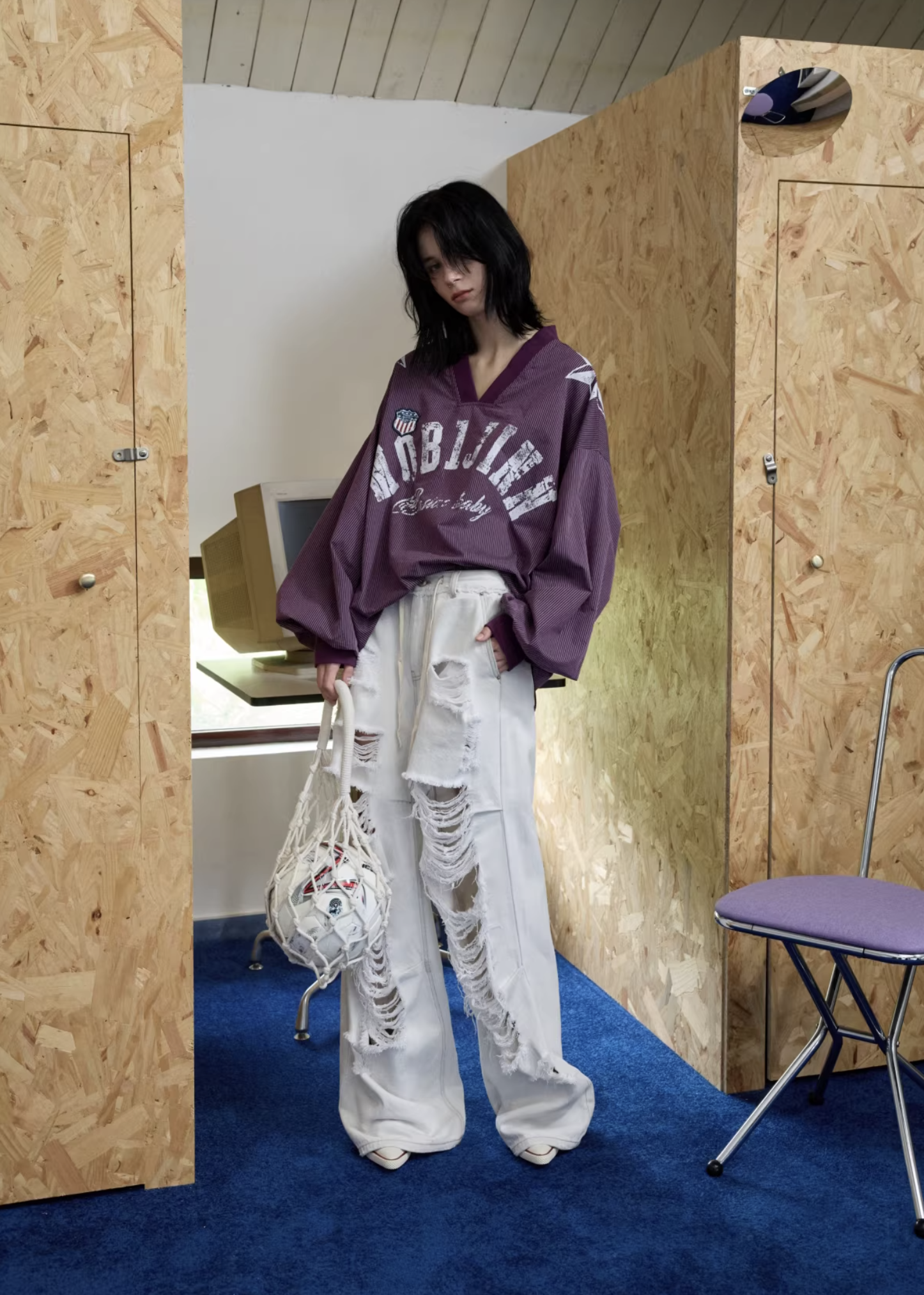 IN STOCK ♱ VINTAGE V-NECK JERSEY TOP - 4colors - Image 28