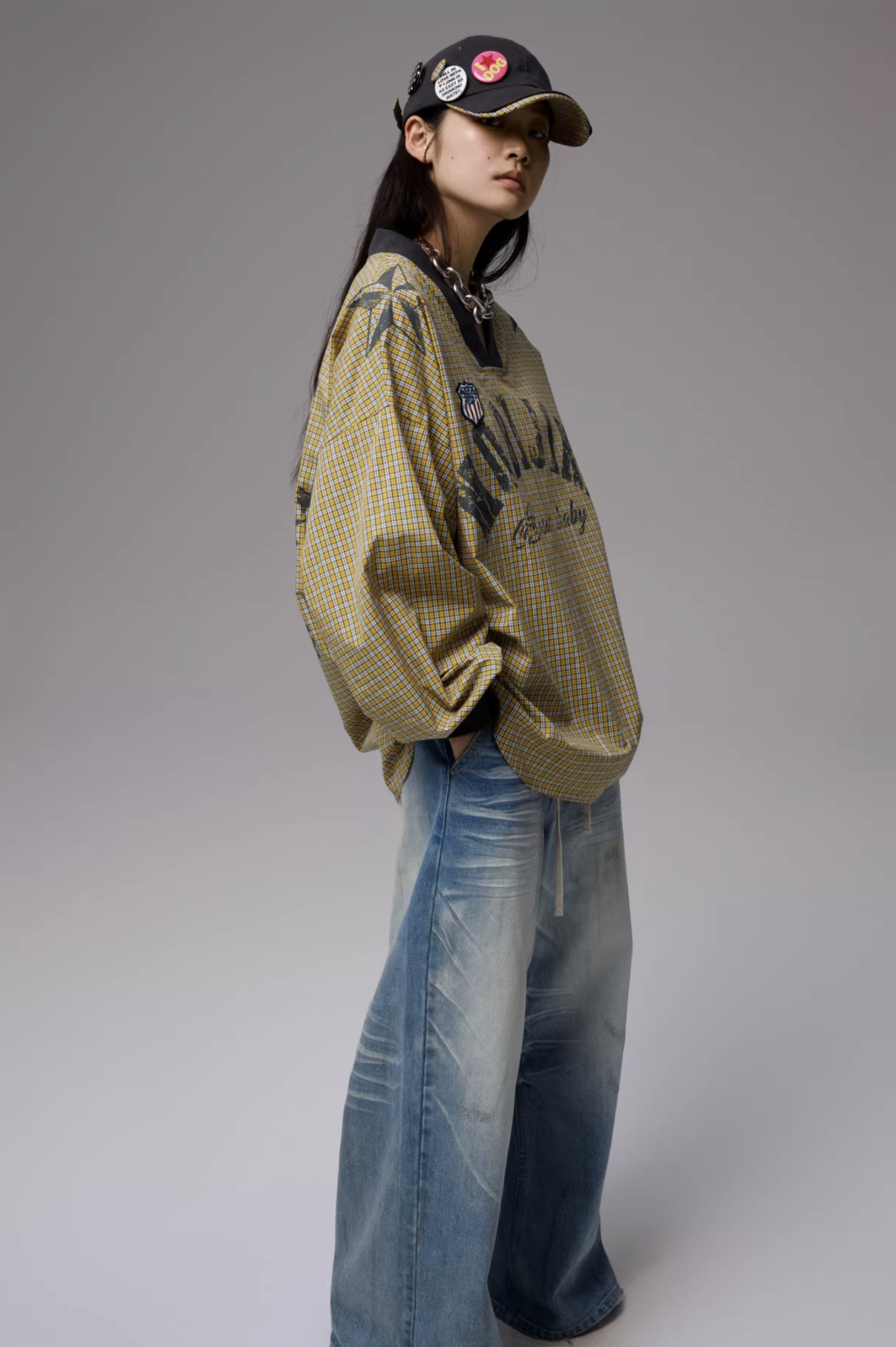 IN STOCK ♱ VINTAGE V-NECK JERSEY TOP - 4colors - Image 22