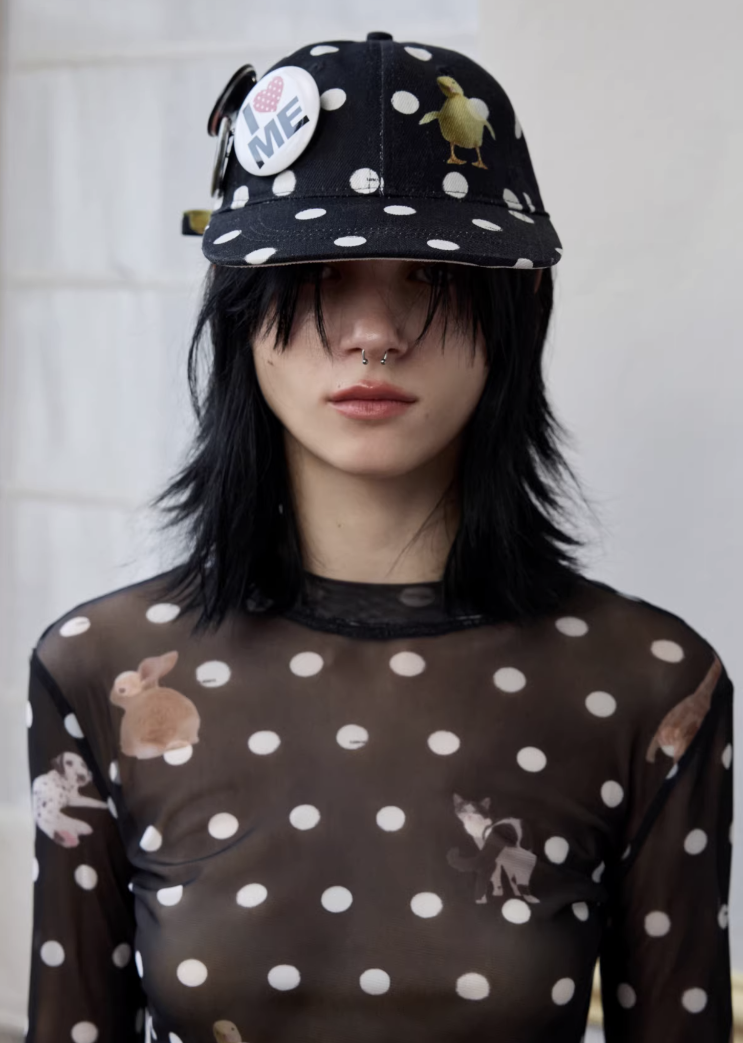 IN STOCK ♱ POLKA DOTS POP CAP + PLAYFUL REMOVABLE PIN BADGES