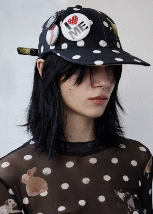 Alternative view of IN STOCK ♱  POLKA DOTS POP CAP + PLAYFUL REMOVABLE PIN BADGES