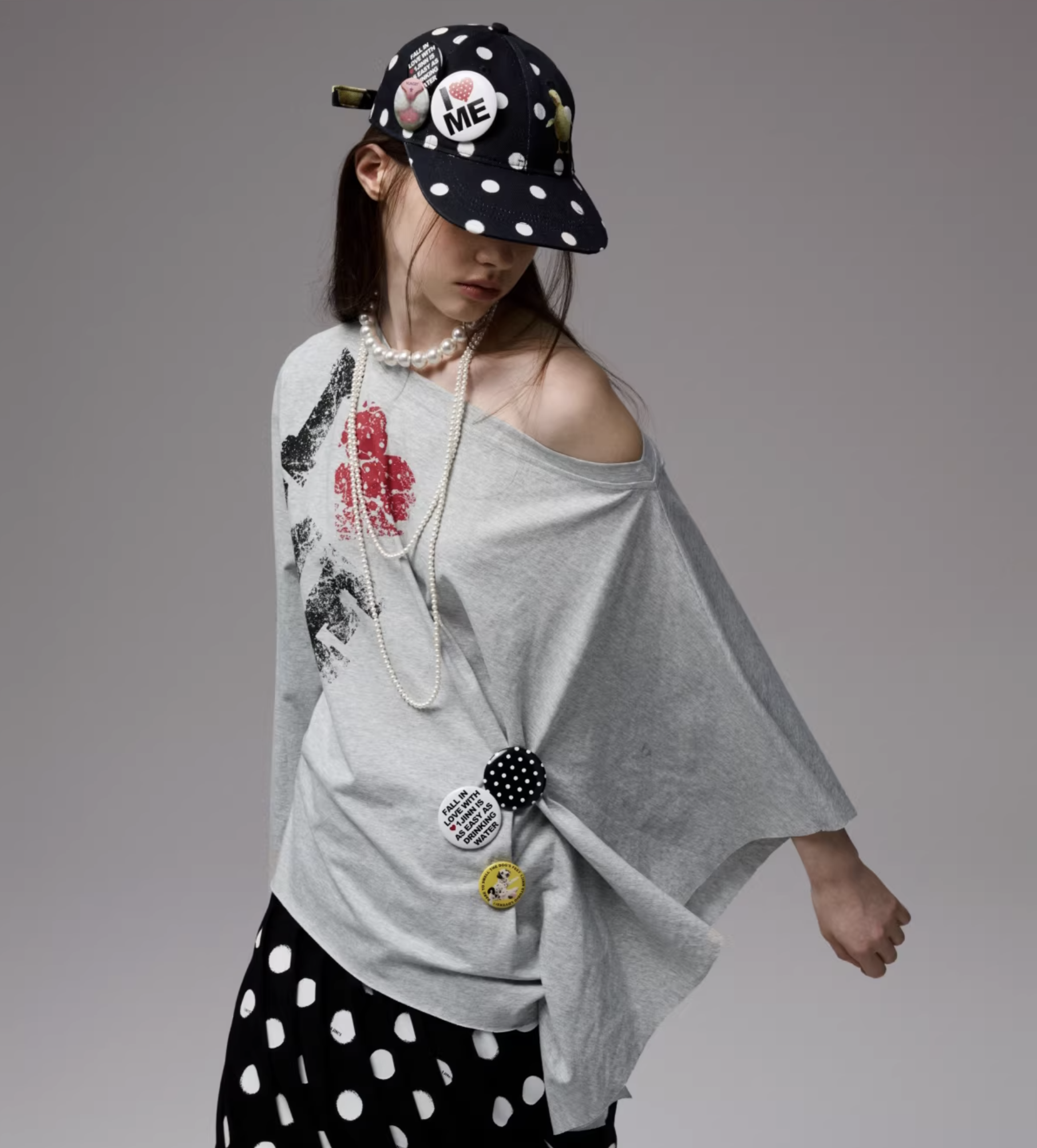 IN STOCK ♱ POLKA DOTS POP CAP + PLAYFUL REMOVABLE PIN BADGES - Image 6