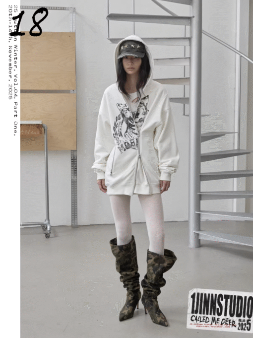 Alternative view of ♱ CAT PRINT HOODIE – 2colors ♱ PRE-ORDER 10 DAYS