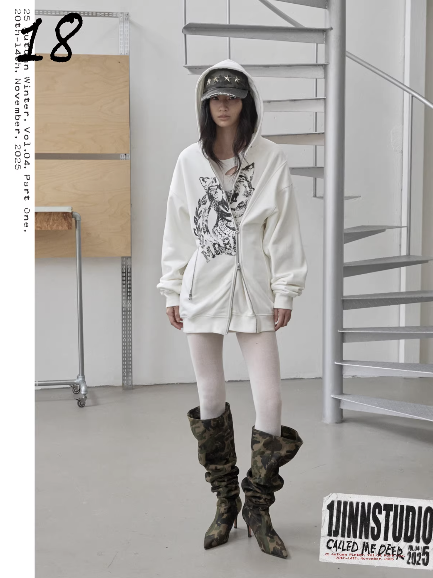 IN STOCK ♱ DISTRESSED STAR-STUDDED BASEBALL CAP ♱ GREEN CAMOUFLAGE - Image 6