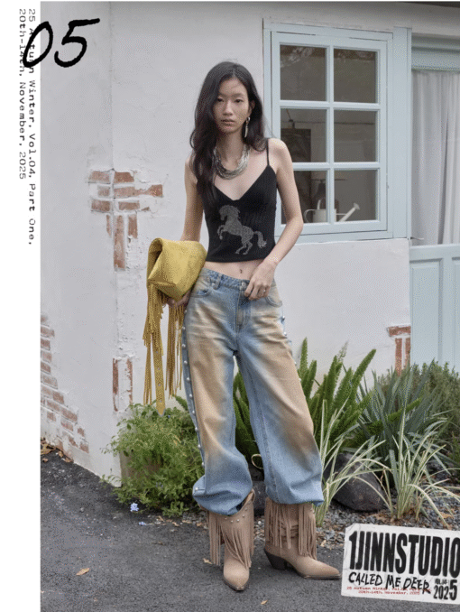 Alternative view of ♱ KNIGHT HORSE RHINESTONE KNIT CAMISOLE – 3colors ♱ PRE-ORDER 10 DAYS