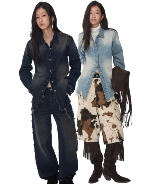 ♱ VINTAGE WASHED FRAYED DENIM SHIRT – 2colors ♱ PRE-ORDER 10 DAYS