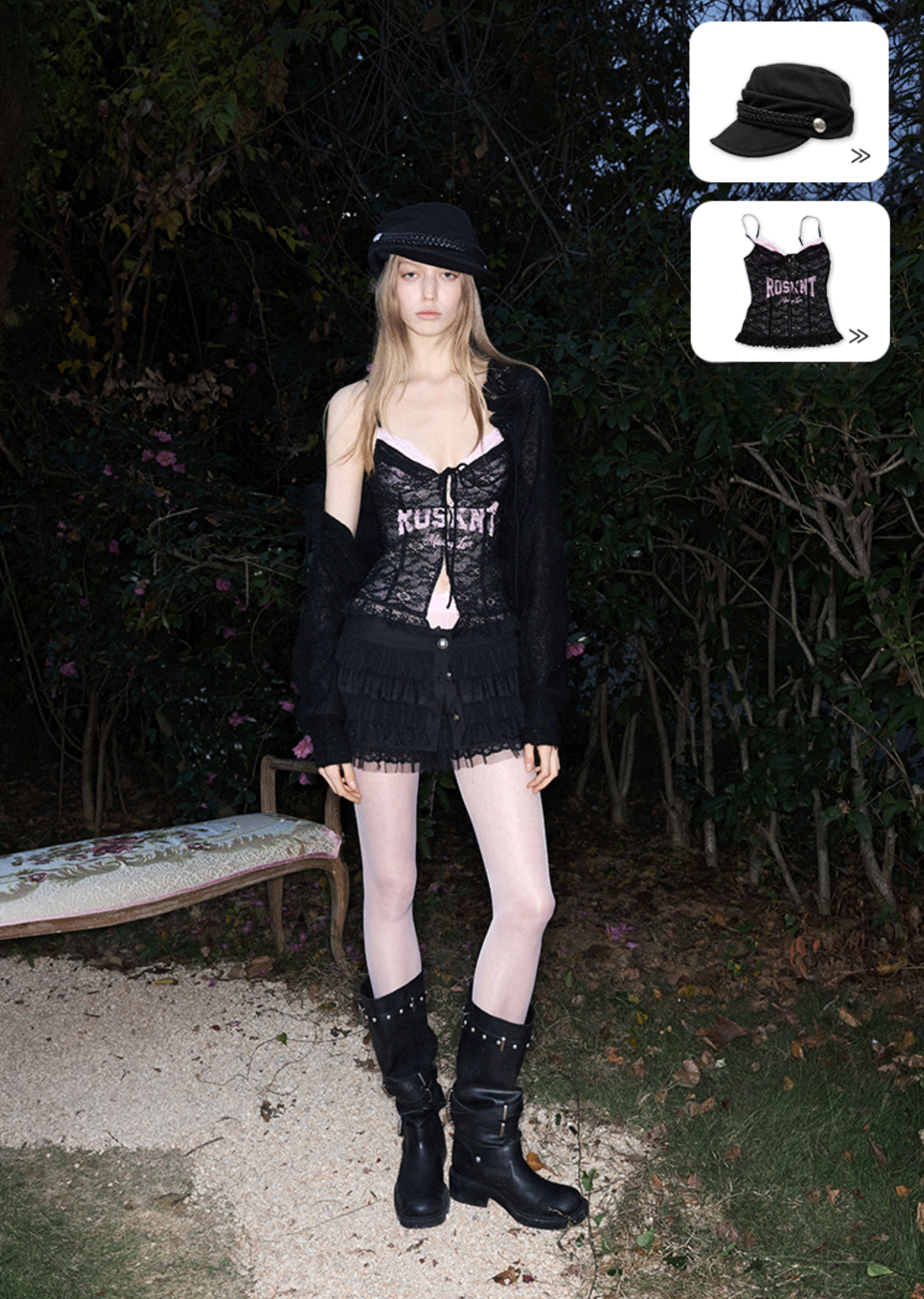 ♱ ROSIE LACE-UP LETTER PRINT CORSET CAMISOLE - 3colors ♱ PRE-ORDER 10 DAYS - Image 26